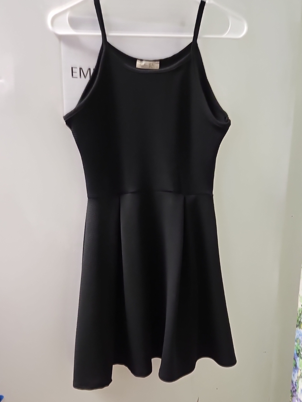 Olivia Rae Black Spaghetti-Strap Skater Mini Dress